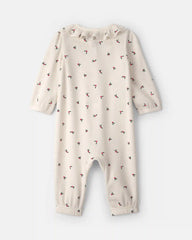 Baby Girl Holly Thermal Long-Sleeve Jumpsuit - Cream
