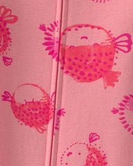 Baby Girl Pufferfish 100% Cotton 1-Piece Pajama - Pink