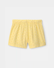 Girls Eyelet Shorts - Yellow