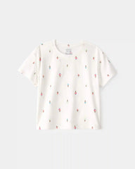 Toddler Girl Ice Cream Relaxed Top - Ivory