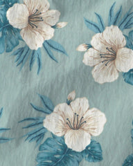Boys Recycled Swim Trunks in Blue Hibiscus