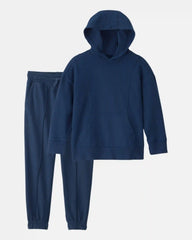 Boys 2-Piece French Terry Hoodie & Pant Set - Navy Blue