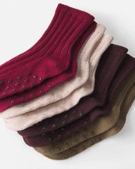 Toddler 4-Pack No-Slip Ankle Socks Made with Organic Cotton