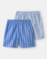 Boys 2-Pack Stripe Pajama Shorts - Blue