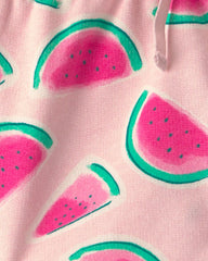 Toddler Girl Watermelon French Terry Shorts - Pink