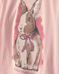 Girls Bunny Graphic Tee - Pink