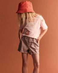 Toddler Girl Mom Shorts - Mauve