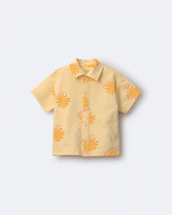 Toddler Boy Button-Down Short-Sleeve Shirt in Sunny Life Print - Yellow