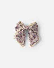 Toddler Girl Floral Lace Hair Bow - Cream