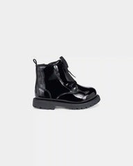 Girls Bow Combat Boots - Black