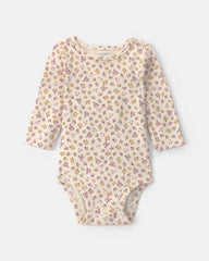 Baby Girl 2-Piece Fox Velvety Long-Sleeve Dress Set - Purple/Cream