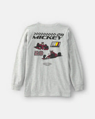 Boys Disney© Mickey Mouse Racing Long-Sleeve Graphic Tee - Grey