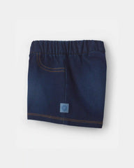 Baby Girl French Terry Knit Shorts - Dark Wash