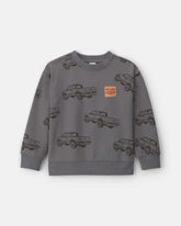 Boys 'Chevrolet' Car Fleece Pullover Sweatshirt - Grey
