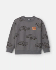 Boys 'Chevrolet' Car Fleece Pullover Sweatshirt - Grey