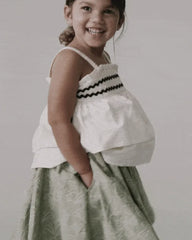 Toddler Girl Avenue Twirl™ Embroidered Midi Skirt in Floral Print - Green