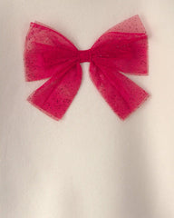 Girls Tulle Bow Fleece Long-Sleeve Top & Skort Set - Cream/Red