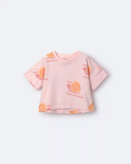 Toddler Girl 'My Own Pace' Snail High-Low Dolman Tee - Light Pink
