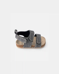 Baby Boy Striped Sandals - Black