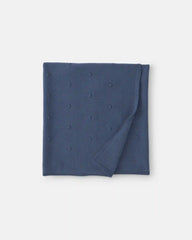 Baby Boy Knit Dot Blanket - Navy Blue
