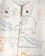 Baby Elephant 100% Cotton Snug Fit 1-Piece Pajama - Ivory