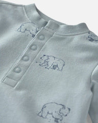 Baby Organic Cotton French Terry Jumpsuit in Winter Bears