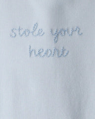 Baby Organic Cotton 'Stole Your Heart' Embroidered Bodysuit