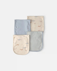Baby 4-Pack Whale Burp Cloths