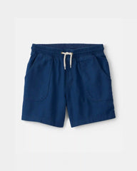 Boys 2-Piece Striped French Terry Quarter-Zip Pullover & Shorts Set - Navy