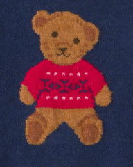 Toddler Boy Bear Sweater - Navy Blue