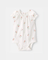 Baby Girl Strawberry Bodysuit - White