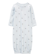 Baby Boy Preemie Sailboat Sleeper Gown