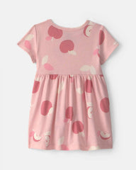 Baby Girl Apple Short-Sleeve Dress - Pink