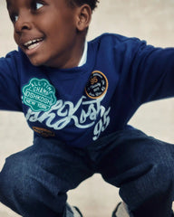 Boys 'OshKosh' Logo Pullover Sweatshirt - Navy Blue