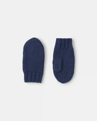 Toddler Boy Ribbed Mittens - Navy