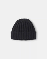 Baby Boy Ribbed Beanie - Black
