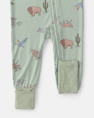 Baby Boy 1-Piece Animals PurelySoft™ Snug Fit Pajama - Green
