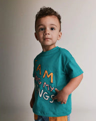 Toddler 'I Am Doing My Things' Relaxed Graphic Tee - Teal