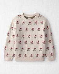 Girls Organic Cotton Sweater Knit Pullover in Wildflower Maize