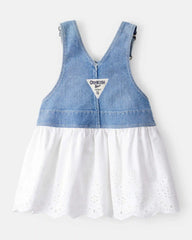 Baby Girl Eyelet Denim Jumper Dress