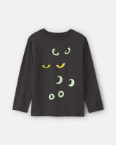 Kids Halloween Eyes Long-Sleeve Graphic Tee - Black