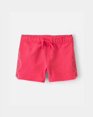 Baby Boy Crab French Terry Shorts - Coral
