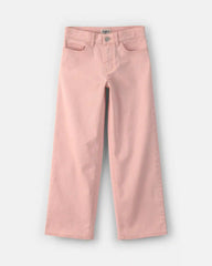 Girls Twill Straight-Leg Pants - Pink