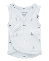Baby Boy Preemie Sailboat Tank - Blue
