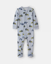 Baby Boy 1-Piece Construction 2-Way Zip DreamPlush Snug Fit Footed Pajama - Blue