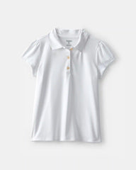 Girls Uniform Active Polo Shirt - White