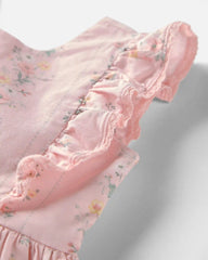 Toddler Girl Ruffle Dress Made with Organic Cotton in Spring Garden Print