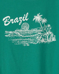 Girls Brazil Graphic Tee - Green
