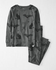 Kids 2-Piece Organic Cotton Pajamas in Spooky Creatures