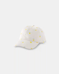 Toddler Girl Lemon Baseball Hat - White